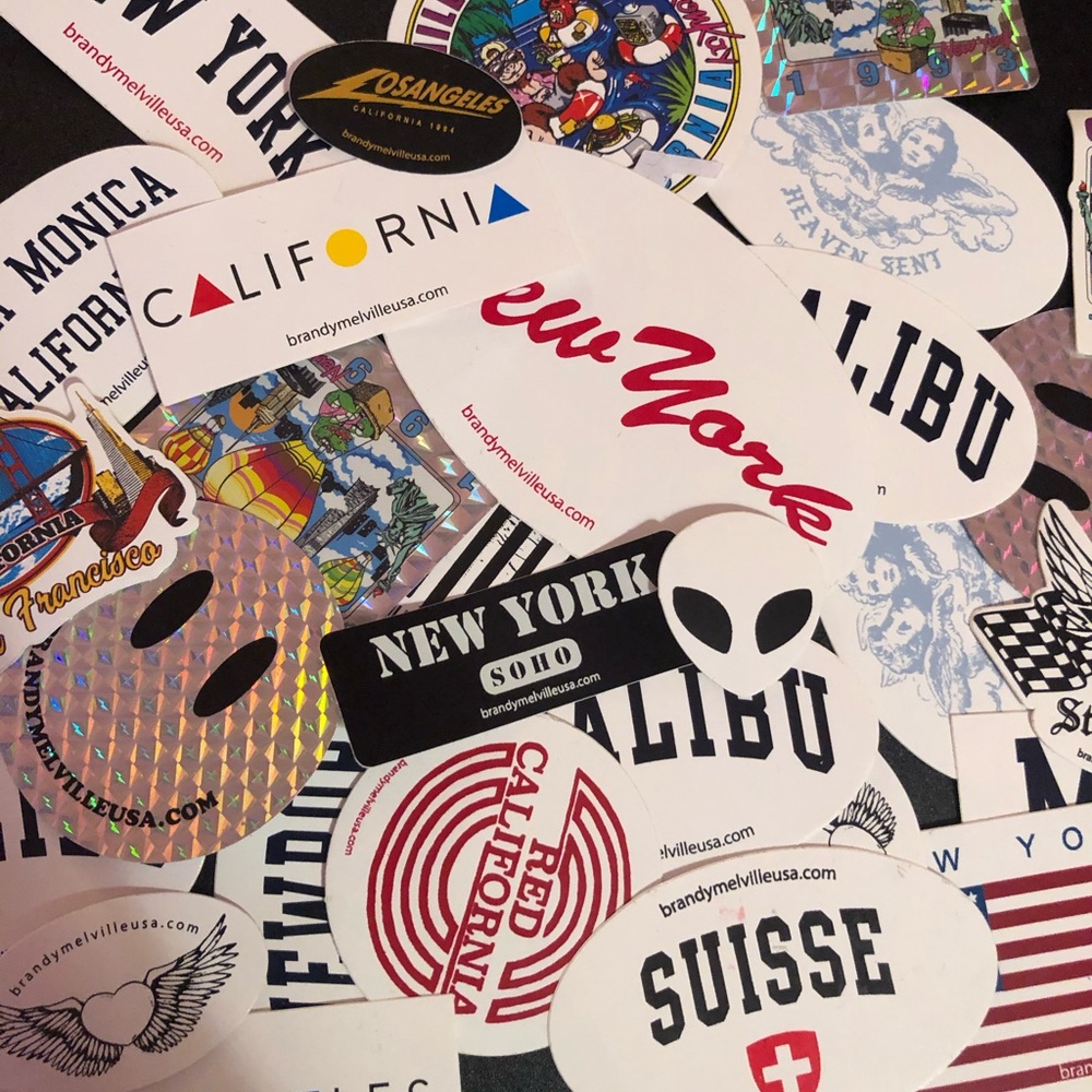 15 random Brandy Melville laptop stickers